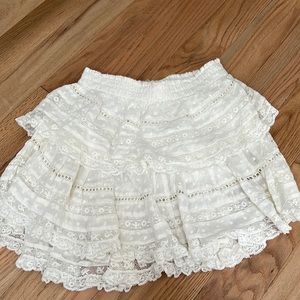 White lace mini skirt